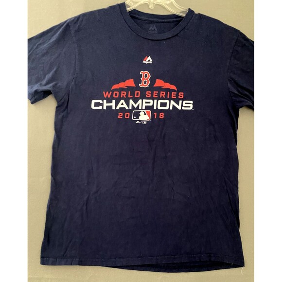 Majestic Other - Boston Red Sox Shirt Mens Medium Blue Graphic Champions 2018 MLB Majestic Casual